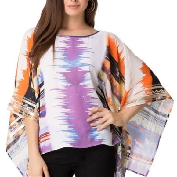 NWT Bebe Embellished Colorful Printed Kaftan S - Picture 1 of 7